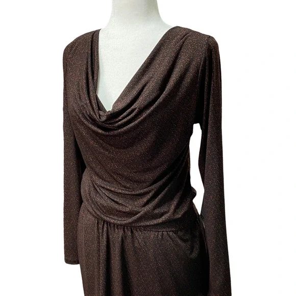 PEYTON JENSEN for EVEREVE | sz S Women's Mottled Animal Carli Drape Neck Dress - Picture 3 of 6